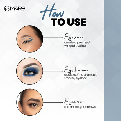 MARS Cosmetics 2-In-1 Hue Gel Eyeliner With 2 Brush Set - 1