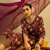 Indyancart IE Floral Printed V-Neck Pure Cotton Straight Kurta With Trousers & Dupatta