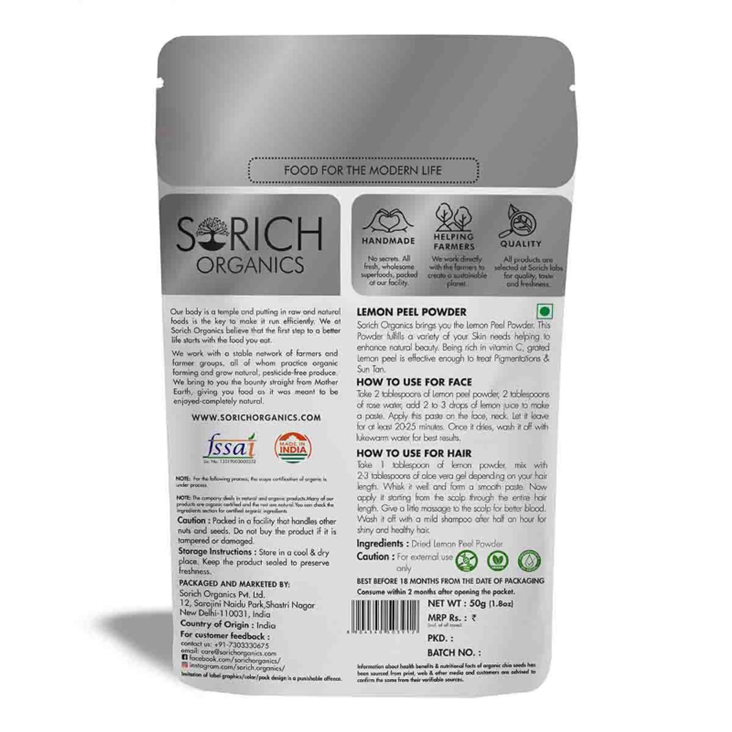 Sorich Organics Dry Lemon Peel Face Cleanser Powder