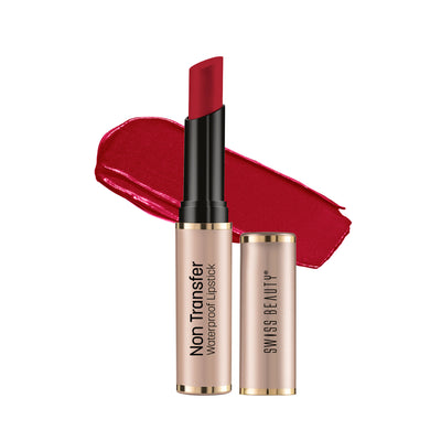 Swiss Beauty Non Transfer Waterproof Lipstick - 408 Blood Red