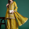 Dhiyona IE Ethnic Motifs Embroidered Sequinned Kurta with Palazzos & With Dupatta