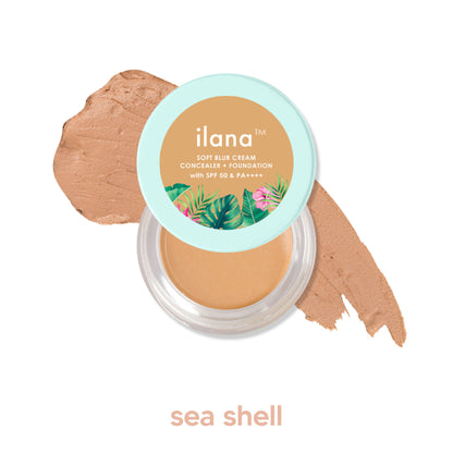 Ilana Soft Blur Cream Concealer & Foundation with SPF 50 - Sea Shell