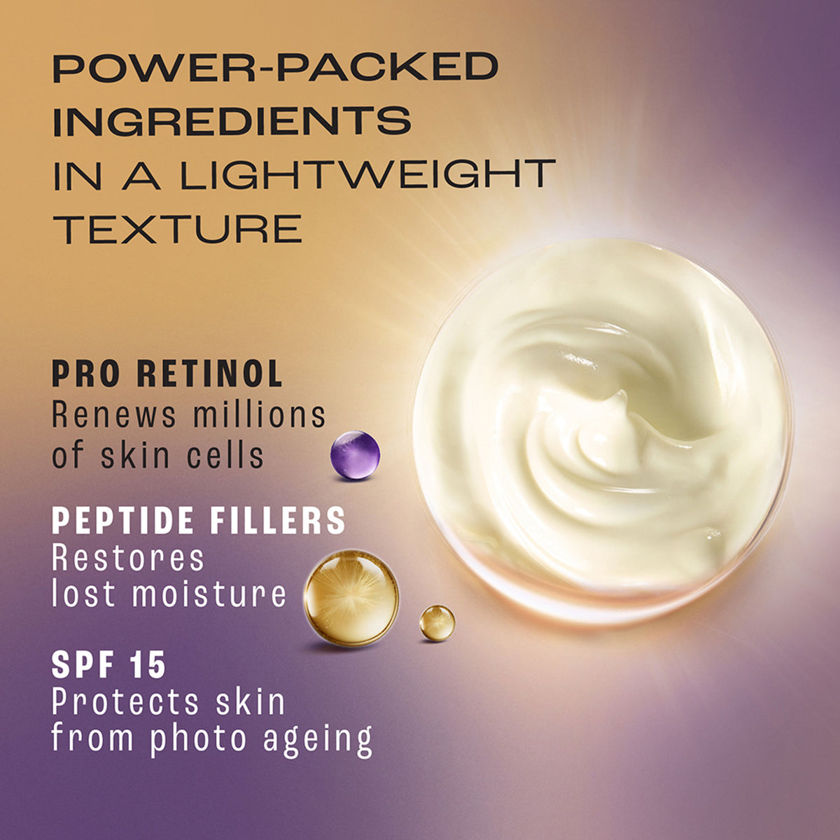Lakme Retinol Advanced Renewal Day Creme Pro-Retinol Peptide Complex + Uv Filters & SPF 15 PA++