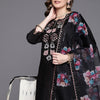Dhiyona IE Floral Embroidered Thread Work Liva Kurta with Trousers & With Dupatta