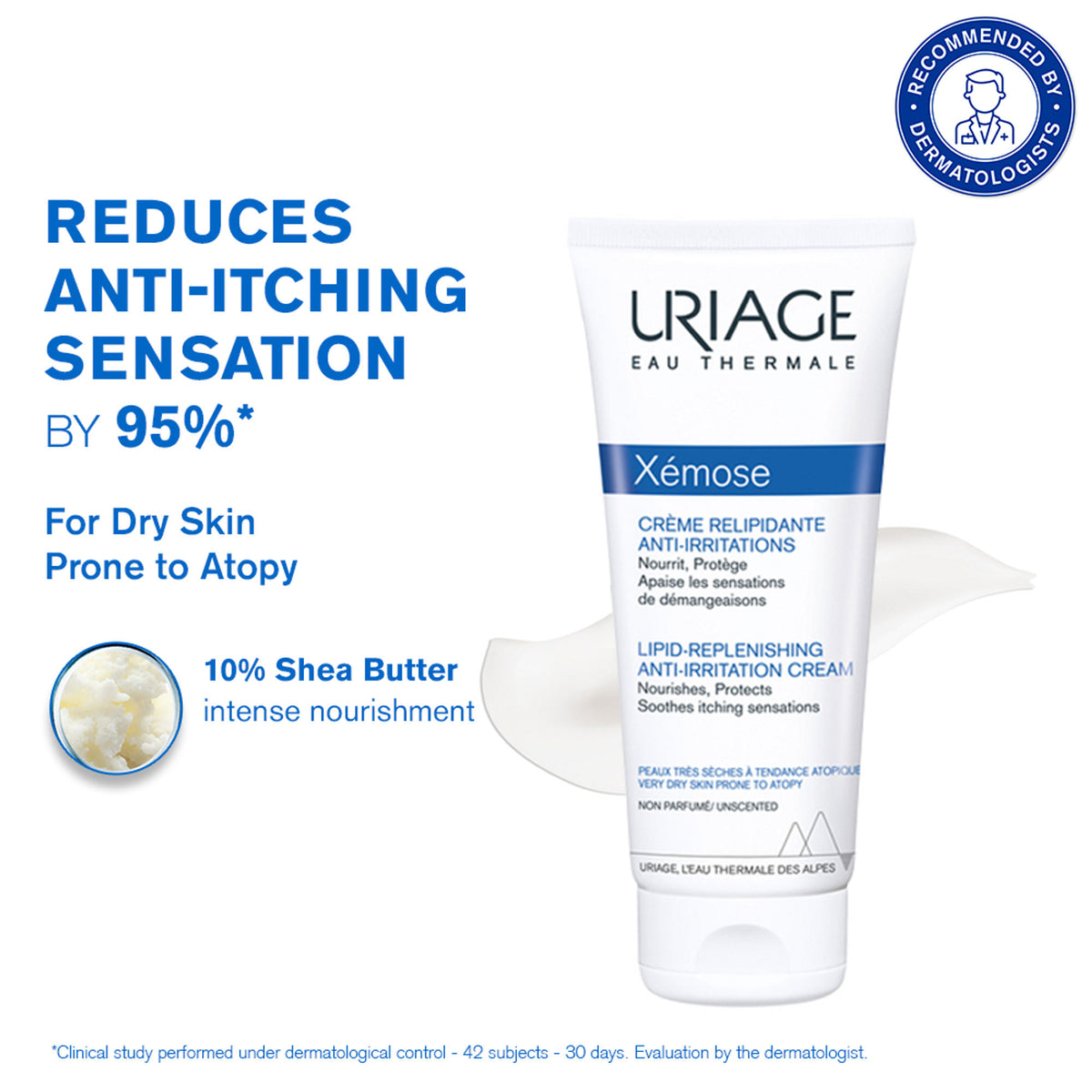 Uriage Xemose Anti-Irritation Body Cream Dry Skin Prone to Atopic Eczema Dermatologist Recommended