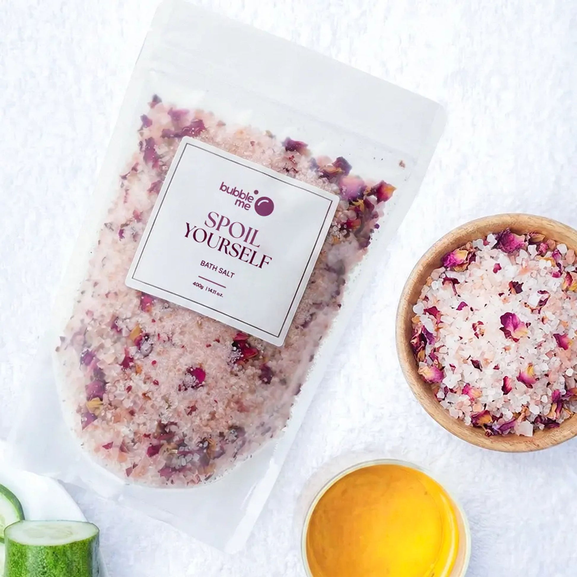 Bubble Me Spoil Yourself Bath Salt with Epsom & Pink Salt,Better Sleep,Muscle Recovery,Stress Relief