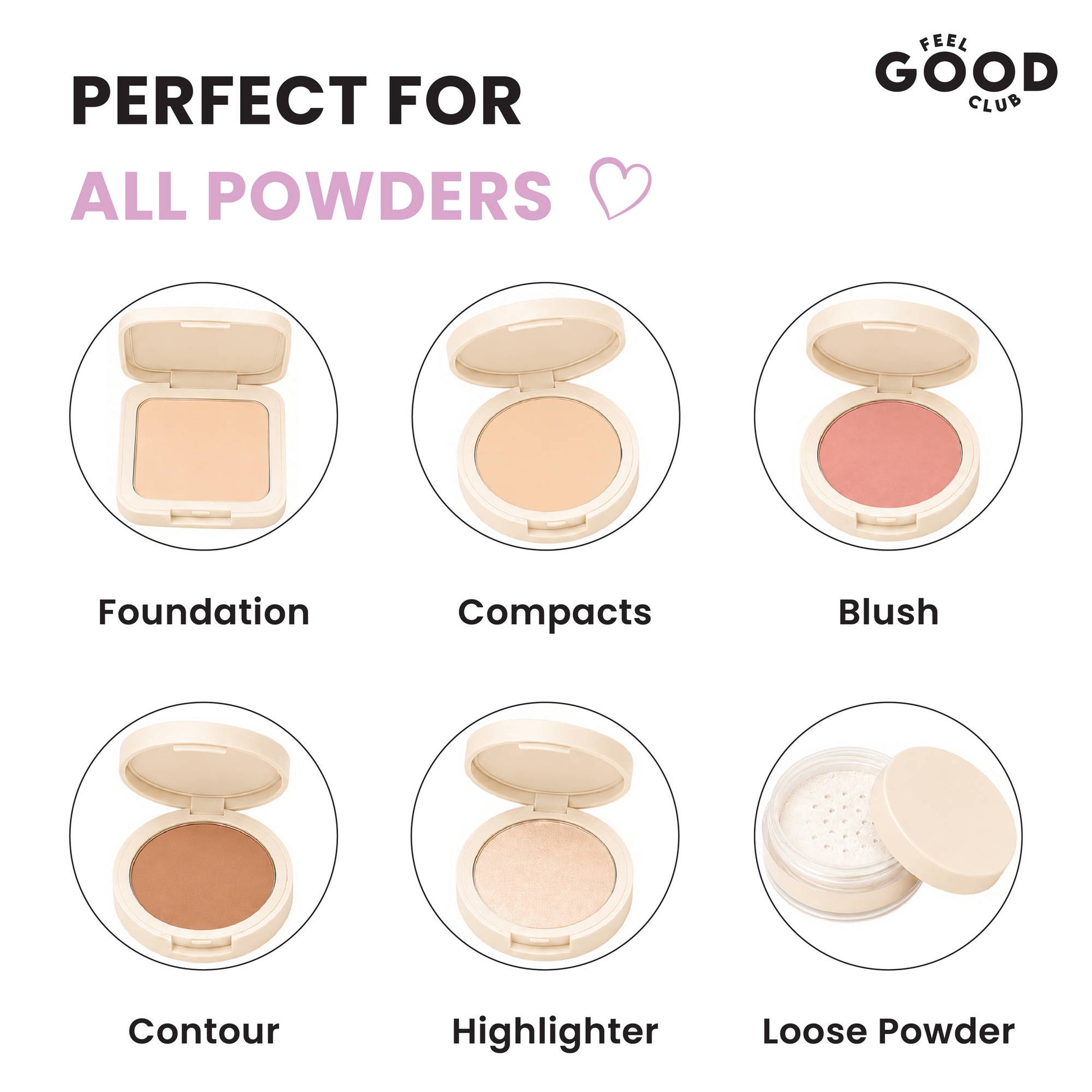 Feel Good Club Set Of 2 Pink Pizza Powder Triangle Puffs - Soft Face Makeup Beauty Blender Sponges