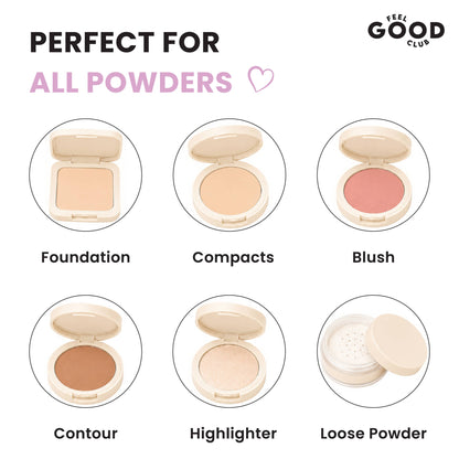Feel Good Club Set Of 2 Pink Pizza Powder Triangle Puffs - Soft Face Makeup Beauty Blender Sponges