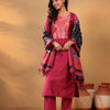 Dhiyona VA Women'sMagenta Floral Yoke Design Gotta Patti Kurta With Trouser & Dupatta