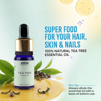Nykaa Naturals Tea Tree Essential Oil For Acne & Hair Fall Control Solution - 100% Natural