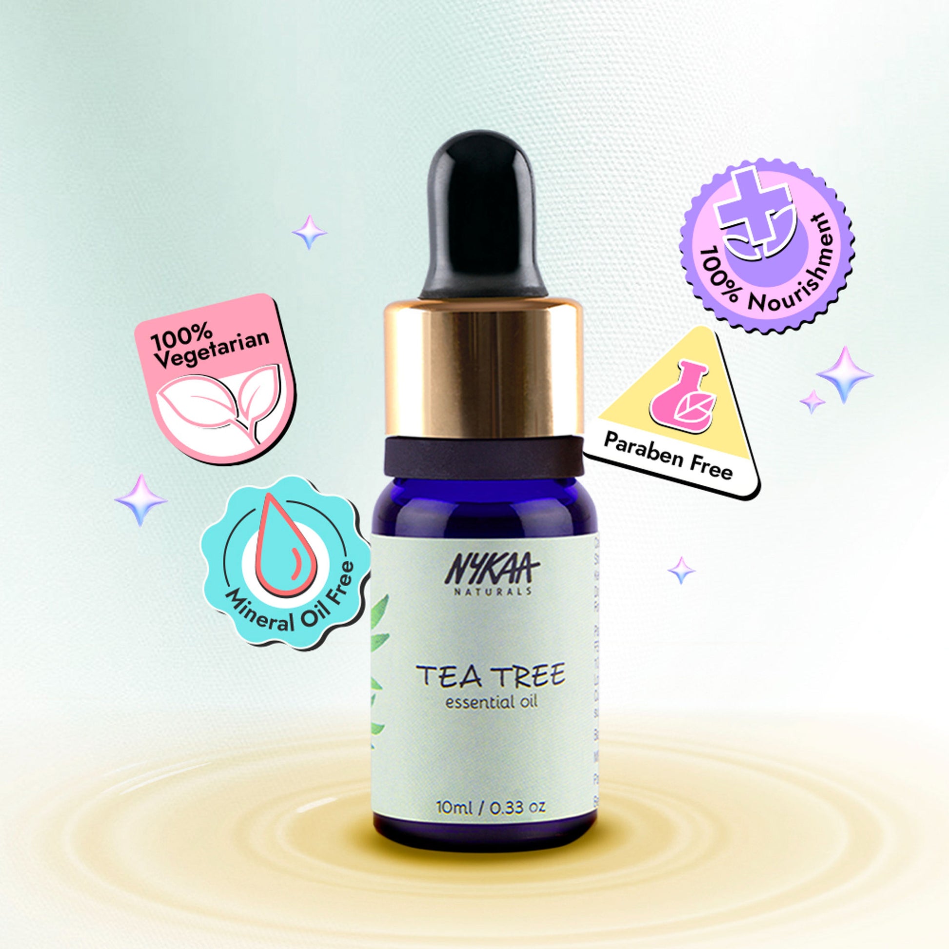 Nykaa Naturals Tea Tree Essential Oil For Acne & Hair Fall Control Solution - 100% Natural