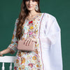 Dhiyona IE Women Floral Printed Thread Work Pure Cotton Kurta with Trousers & With Dupatta