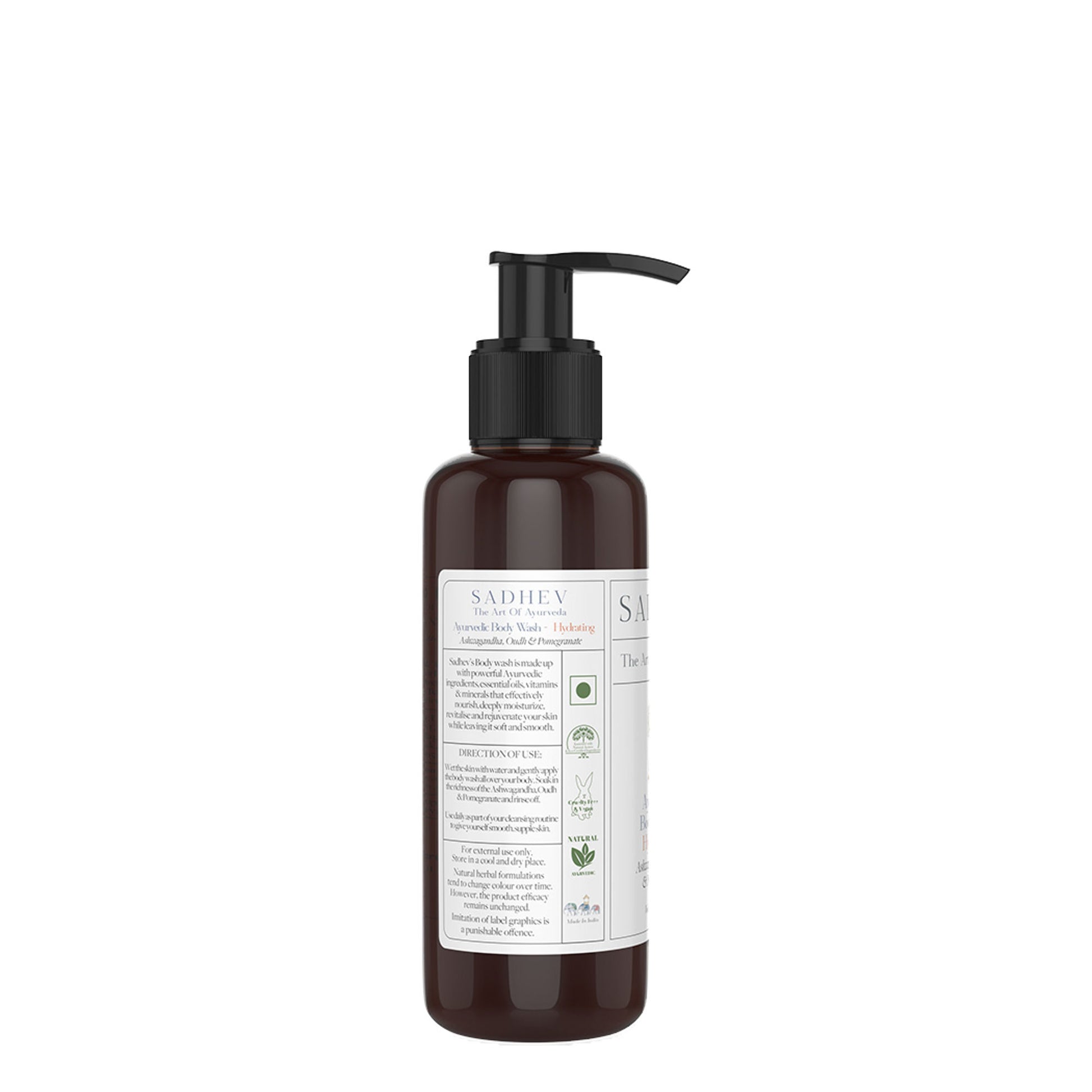 SADHEV Ayurvedic Ashwagandha, Oudh & Pomegranate Hydrating Body Wash