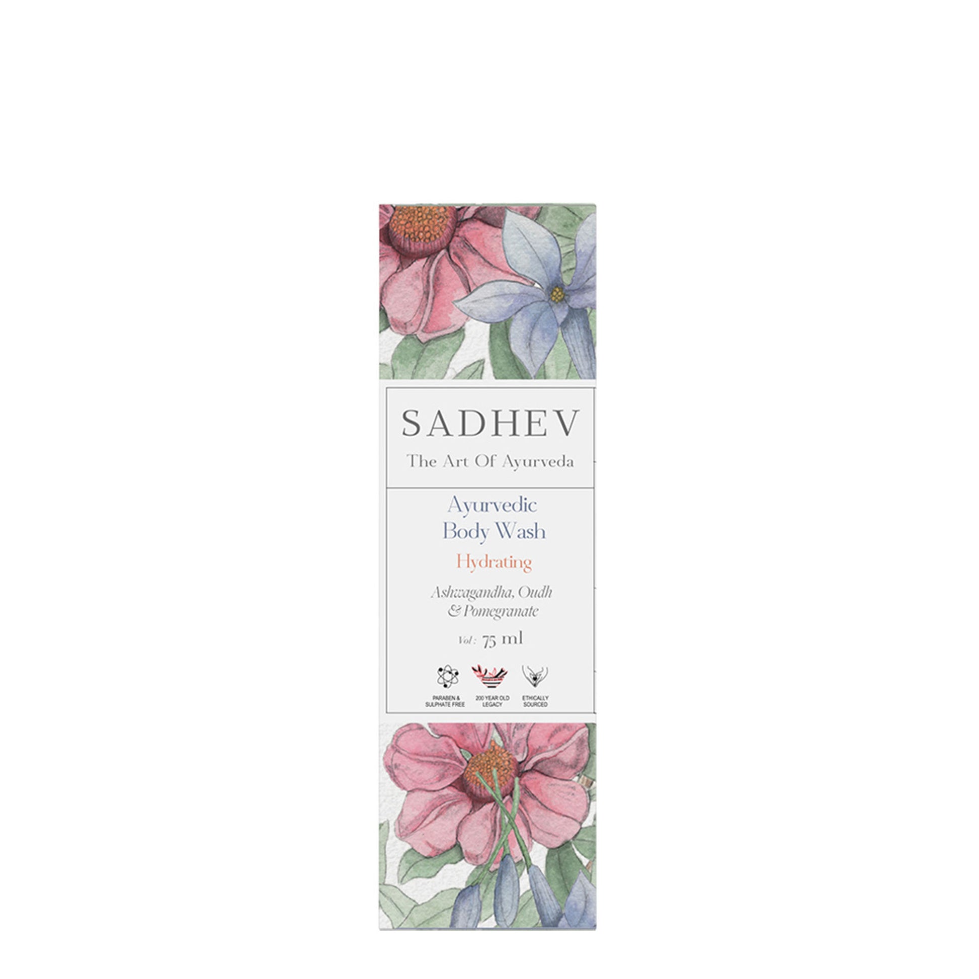 SADHEV Ayurvedic Ashwagandha, Oudh & Pomegranate Hydrating Body Wash