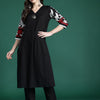 Dhiyona IE Floral Embroidered Pure Cotton Kurta with Trousers