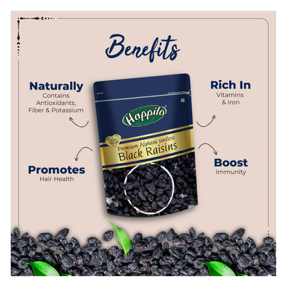 Happilo Premium Seedless Afghani Black Raisins