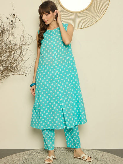 Women Printed Regular Pure Cotton Kurta with Trousers