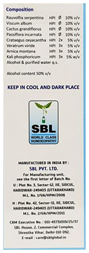 SBL Homeopathy Drops No. 4 (For BP)