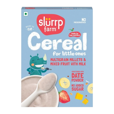 Slurrp Farm Multigrain Millets and Mixed Fruit Cereal with Milk