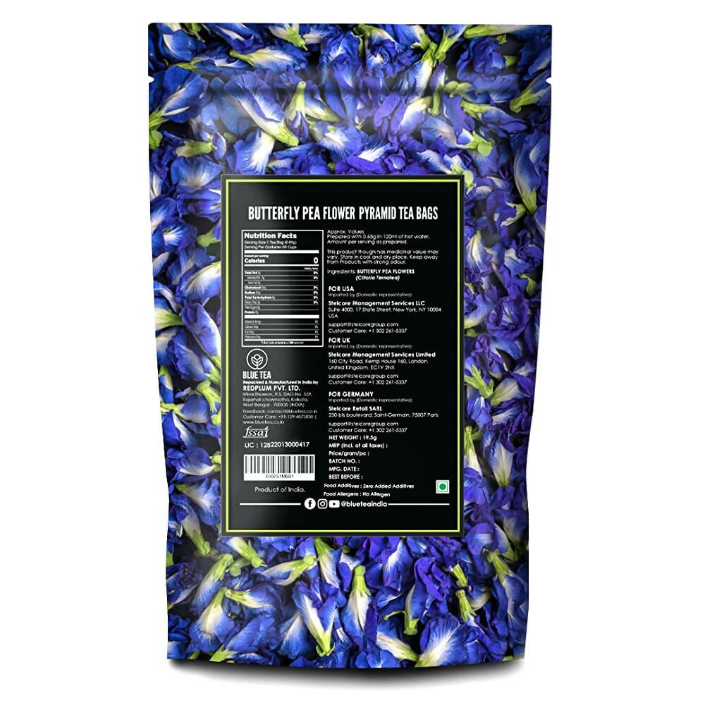 Blue Tea Butterfly Pea Herbal Tea Bags - Indyancart