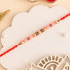 Dhiyona Beaded Twisted Thread Rakhi With Roli Chawal & Greetings Card