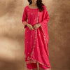 Dhiyona IE Women Ethnic Motifs Embroidered Regular Kurta with Trousers & With Dupatta