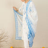 Dhiyona IE Floral Embroidered Thread Work Straight Pure Cotton Kurta & Trouser With Dupatta