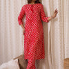Dhiyona IE Women Leheriya Printed Regular Sequinned Kurta with Trousers