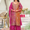 Dhiyona IE Women Ethnic Motifs Embroidered Panelled Kurta with Palazzos & Dupatta