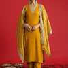 Indyancart IE Women Ethnic Motifs Embroidered Regular Gotta Patti Kurta with Trousers & With Dupatta