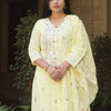 Dhiyona IE Women Floral Embroidered Thread Work Pure Cotton Kurta with Trousers & Dupatta