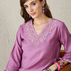 Dhiyona IE Embroidered V-Neck Tunic With Trouser