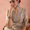 Dhiyona IE Women Ethnic Motifs Printed Regular Sequinned Kurta with Trousers
