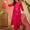 Indyancart SN Women's Embroidered Gota Work Straight Kurta & Trousers With Dupatta