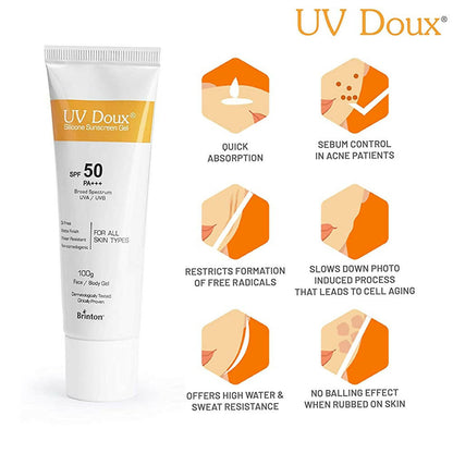 Brinton UvDoux Silicone Sunscreen Gel For Face & Body - Indyancart