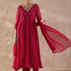 Dhiyona IE Ethnic Motifs Printed Georgette Anarkali Kurta With Trousers & Dupatta