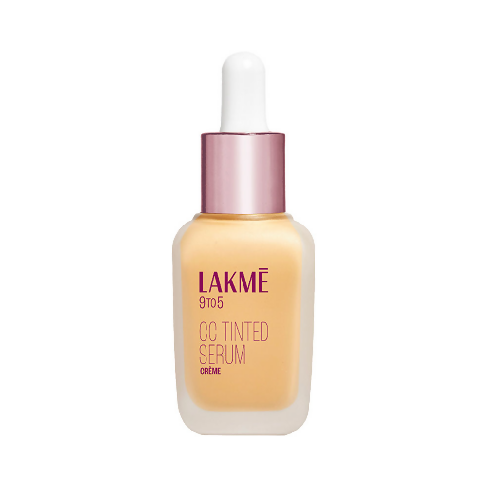 Lakme CC Tinted Serum Creme in a sleek tube, showcasing its smooth texture and lightweight formula for radiant skin.