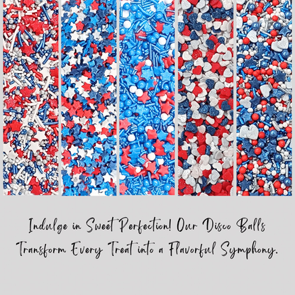 Confect Heart & Star Sprinkles | Pearls & Jimmies | Ultimate Avenger Patriotic Sprinkles
