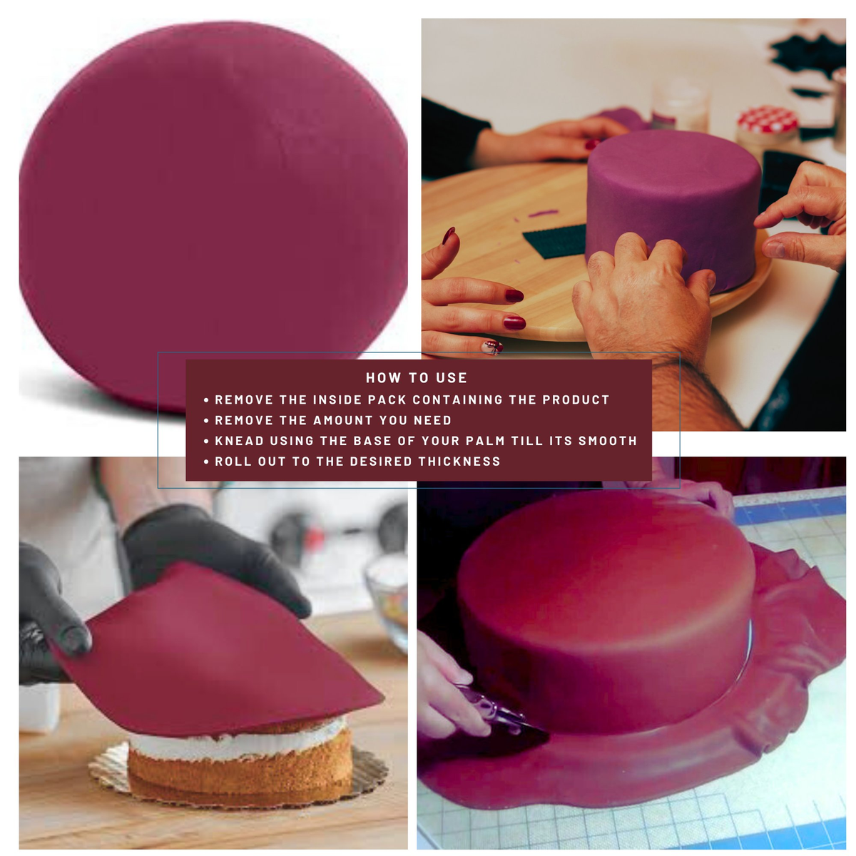Confect Burgundy Fondant | Edible Sugarpaste