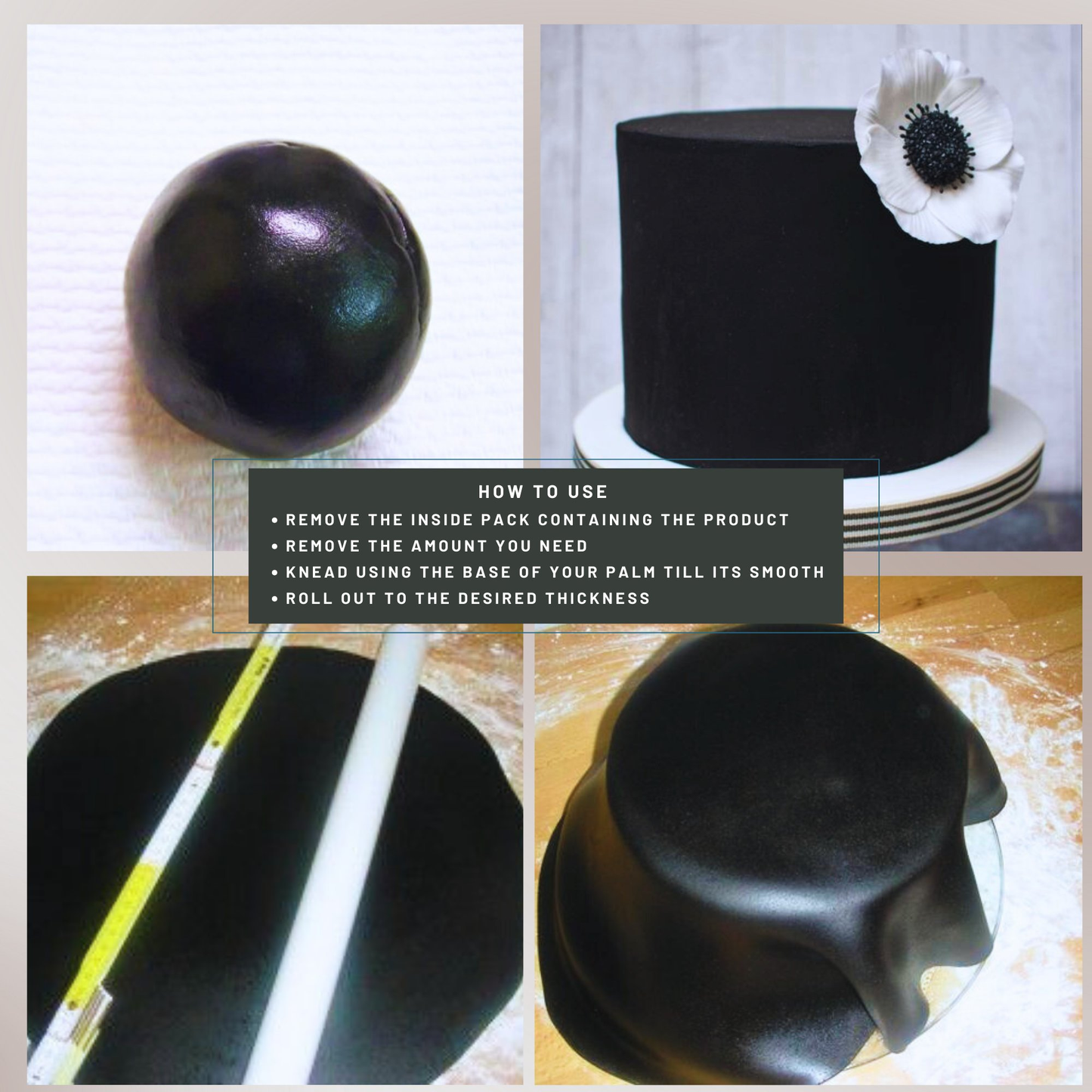 Confect Black Fondant | Edible Sugarpaste