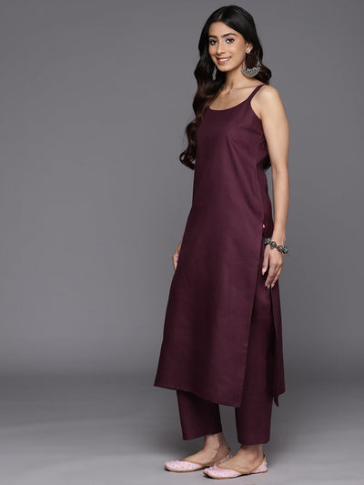 Indyancart VR Women's Strap Kurta Paired With Tonal Bottom And Printed Dupatta