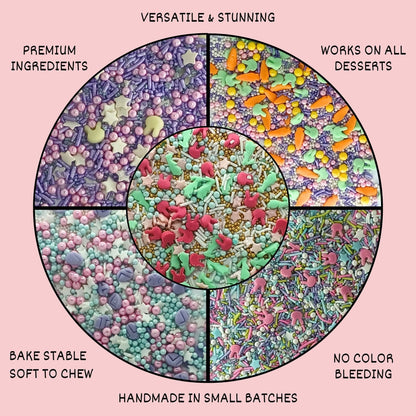 Confect Edible Sprinkles | Mix Red, Pink, Green & Yellow Pearls Pack of 5 (EAST 1) - 100Gms