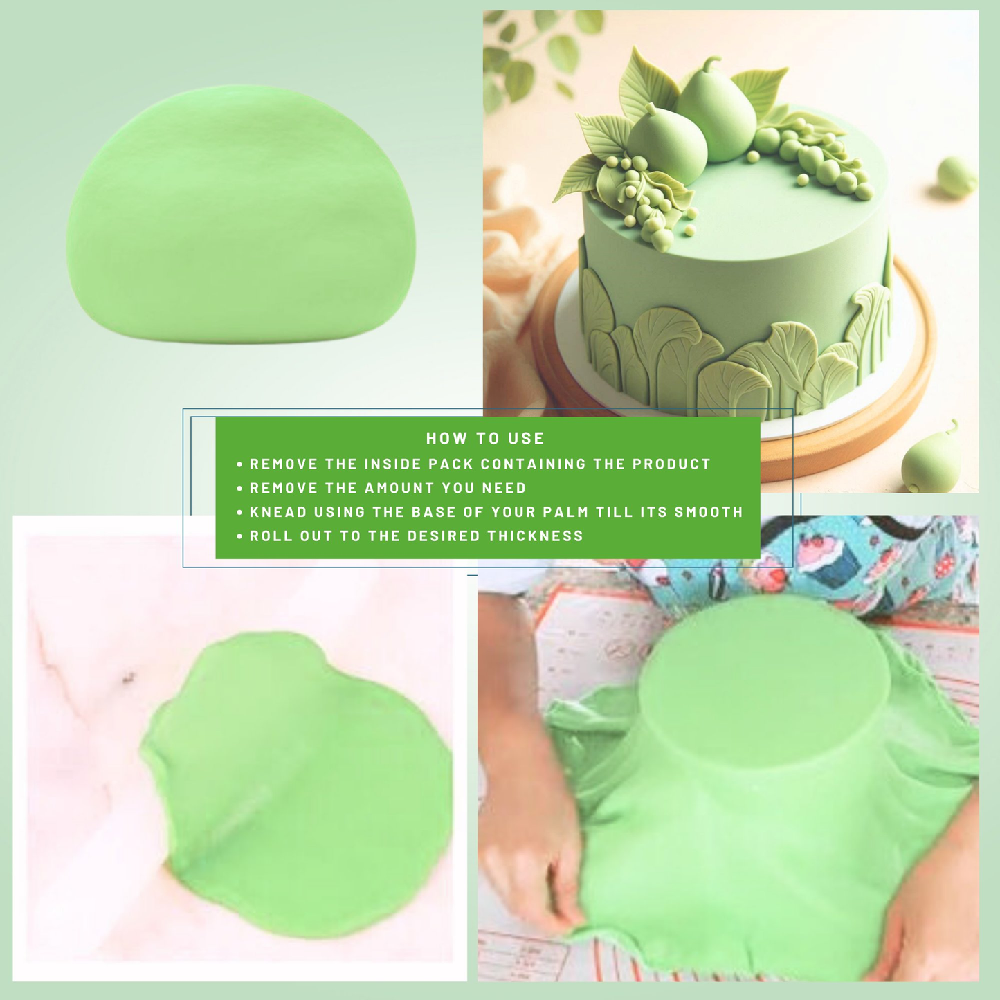Confect Pea Green Fondant | Edible Sugarpaste