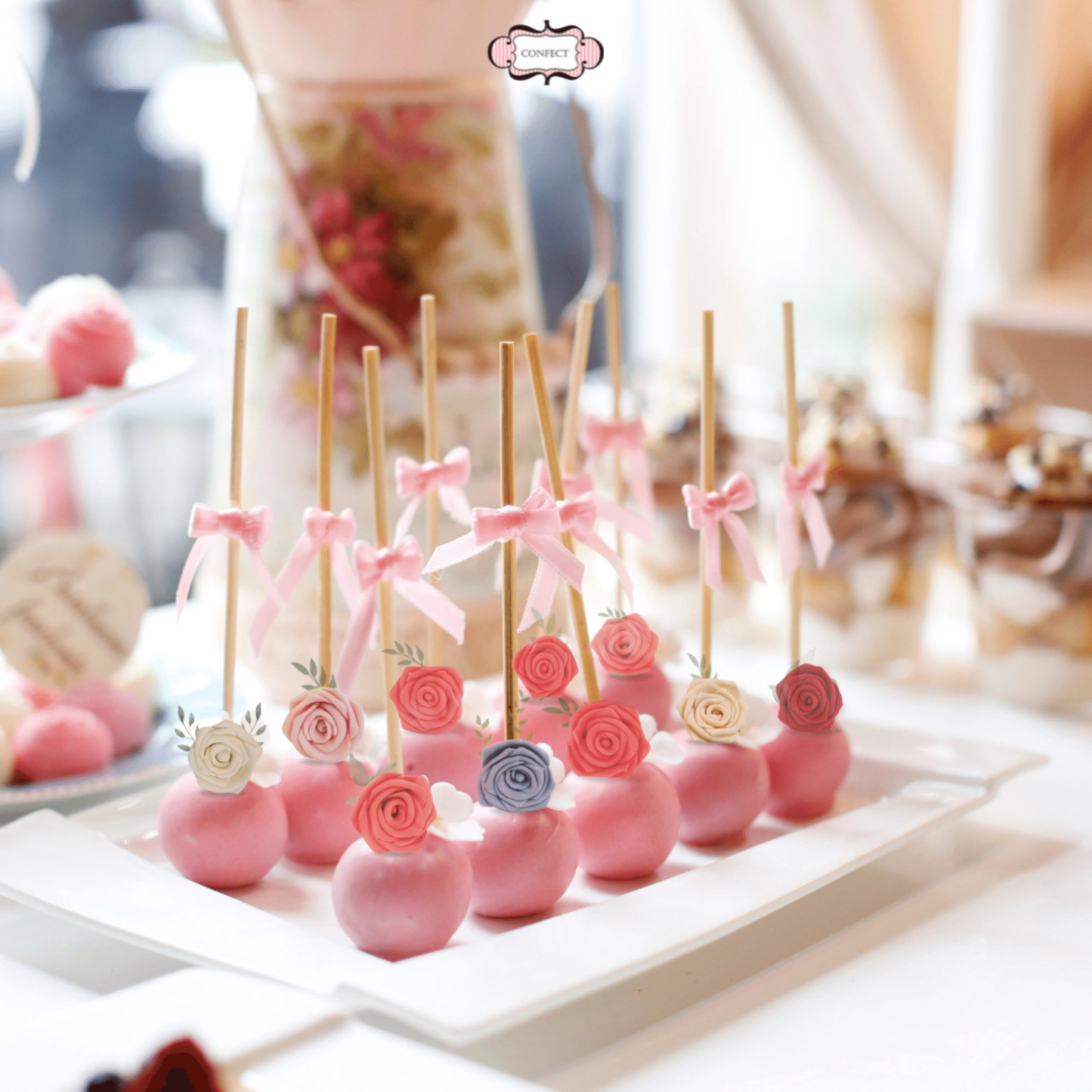 Confect Pearl | Edible Metallic Sugar Roses Topper