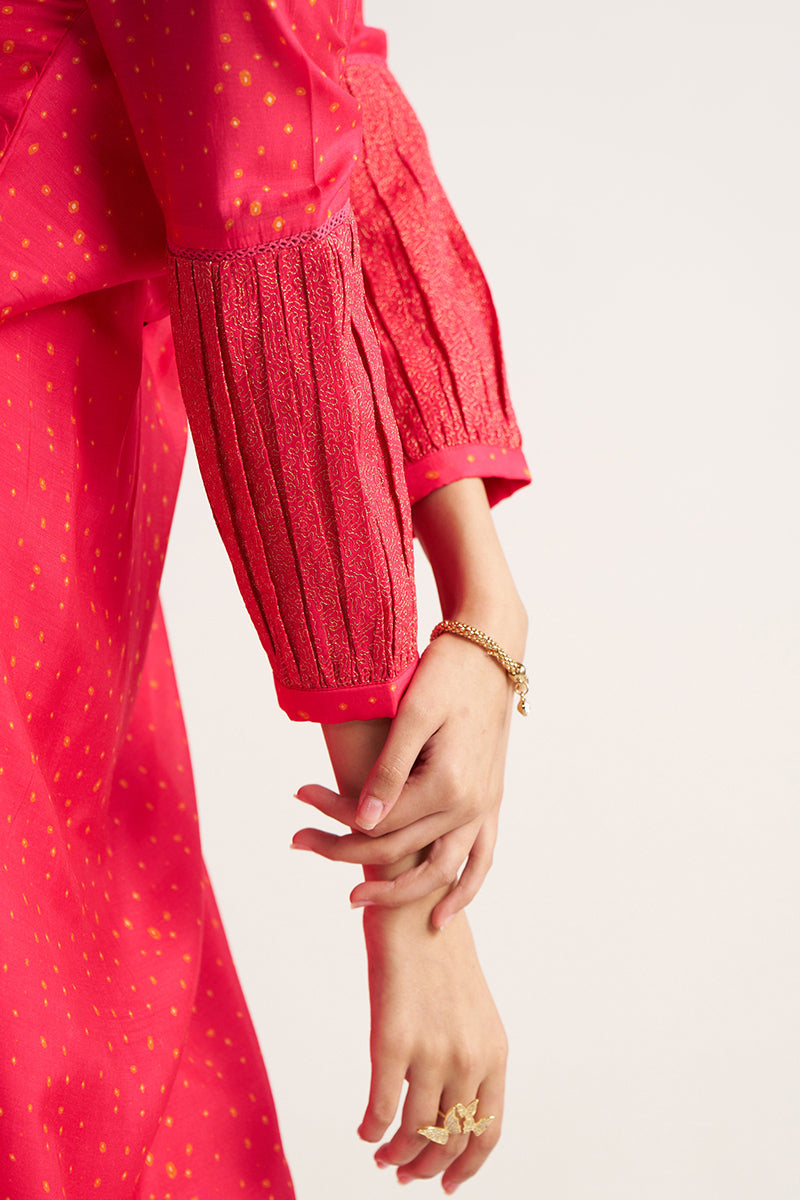 Women's Rani Pink Bemberg Silk Festive Co-ord Set