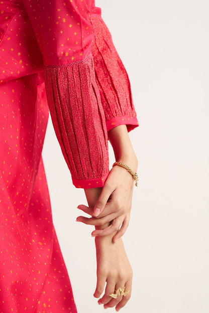 Women's Rani Pink Bemberg Silk Festive Co-ord Set