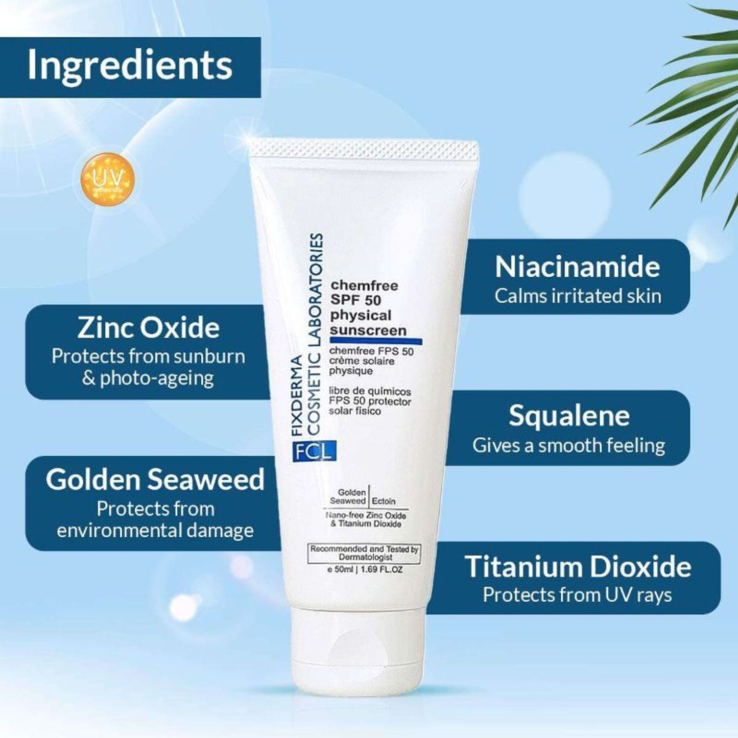 Fixderma Cosmetic Laboratories Chemfree Physical Sunscreen SPF 50