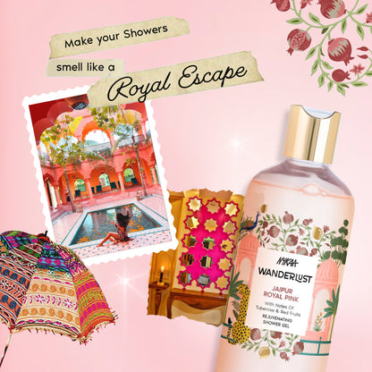 Nykaa Wanderlust Perfume Body Wash - Hydraing & Cleansing - Jaipur Royal Pink