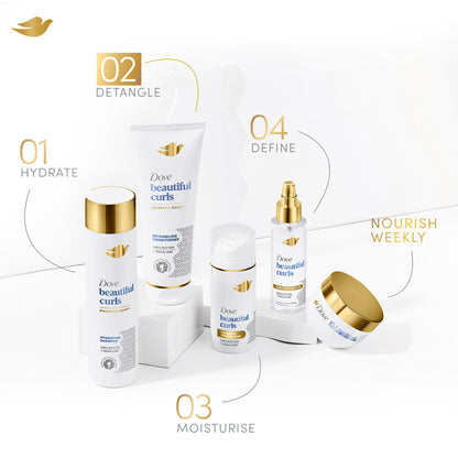 Dove Beautiful Curls Sulphate Free Hydrating Shampoo, With Tri-Moisture Essence For, Bouncy Curls