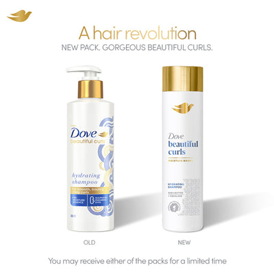 Dove Beautiful Curls Sulphate Free Hydrating Shampoo, With Tri-Moisture Essence For, Bouncy Curls
